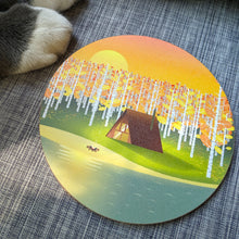 Cabin & Birch Trees Coaster Set — 4 Coasters
