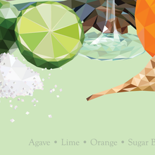 Margarita - polygonal cocktail art detail view 2