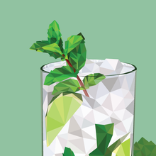 Mojito - polygonal cocktail art detail view 1